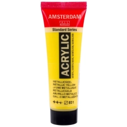 Farba akrylowa AMSTERDAM Standard MAŁA TUBKA 20 ml nr 831 - Metallic Yellow