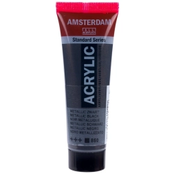 Farba akrylowa AMSTERDAM Standard MAŁA TUBKA 20 ml nr 850 - Metallic Black