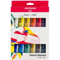 Zestaw farb akrylowych AMSTERDAM Standard Series 12 kolorów 20 ml