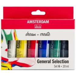 Zestaw farb akrylowych AMSTERDAM Standard Series 6 kolorów 20 ml