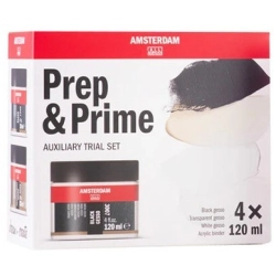 Zestaw AMSTERDAM mediów 4x120 ml mini Prep&Prime
