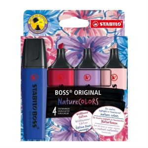 Zakreślacze STABILO BOSS NatureCOLORS Wildflowers etui kartonowe 4 szt
