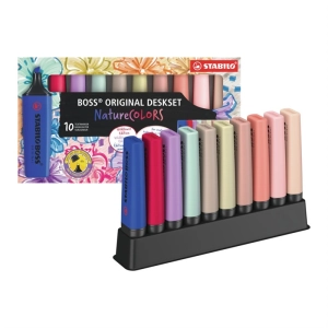 Zakreślacze STABILO BOSS NatureCOLORS Wildflowers podstawka na biurko 10 szt