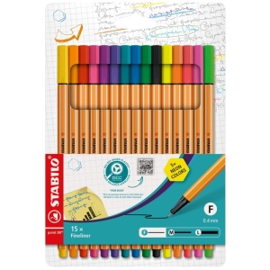 Cienkopisy STABILO Point 88 etui 10+5 szt. neon