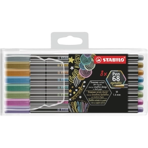 Flamastry STABILO Pen 68 metallic etui 8 szt