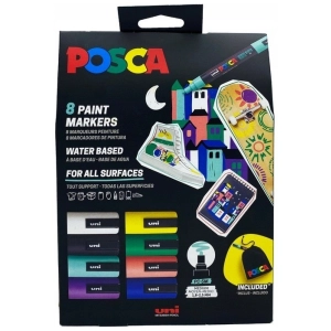 Marker UNI POSCA PC-5M - 8szt. w kartonowym pudełku z materiałową torebką