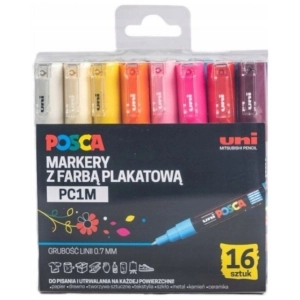 Marker UNI POSCA PC-1M kpl. 16 kolorów