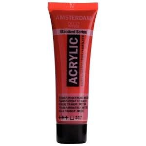 Farba akrylowa AMSTERDAM Standard MAŁA TUBKA 20 ml nr 317 - Transparent Red Med.