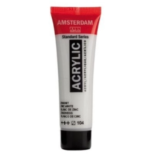 Farba akrylowa AMSTERDAM Standard MAŁA TUBKA 20 ml nr 104 - Zinc White