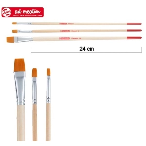 Pędzle TALENS Art Creation płaskie z włosia poliestrowego 3 szt. nr 4, 8 i 16