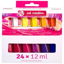 Zestaw farb akrylowych TALENS Art Creation 24 kolorów 12 ml
