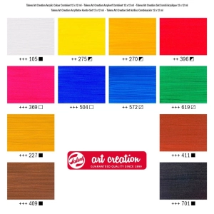 Zestaw TALENS Art Creation sztaluga, farby, podobrazie Acrylic combi set 9011713M-318271