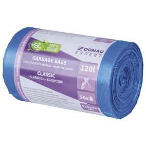 Worki na śmieci DONAU EXPERT klasyczne LDPE 120l 50 szt. niebieskie