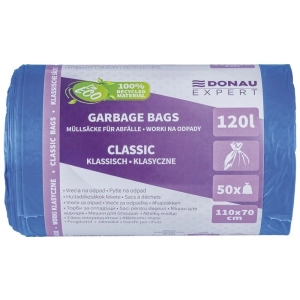 Worki na śmieci DONAU EXPERT klasyczne LDPE 120l 50 szt. niebieskie-318345
