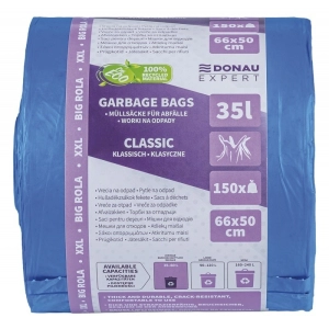 Worki na śmieci DONAU EXPERT klasyczne Big Rola XXL z uszami 35l 150 szt. niebieskie-318351