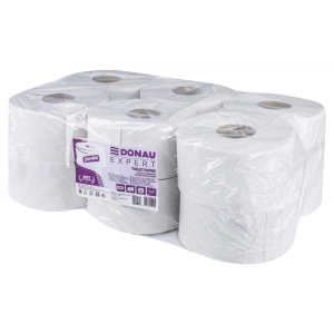 Papier toaletowy makulaturowy DONAU EXPERT Jumbo 1-warstwowy 750 listków 12szt. biały