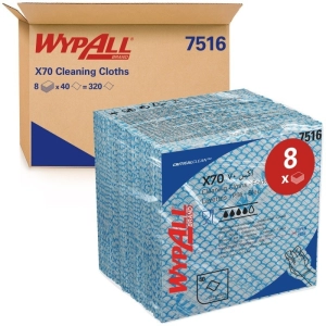 Czyściwo składane WYPALL X70 Critical Clean, włókninowe, 35x35cm, 40 szt., niebieskie-318395