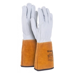 Rękawice spawalnicze DONAU SAFETY DS-KEV WELTIG, kevlar, skóra kozia, rozm. 10/XL, biało-złote
