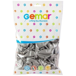 Balony GEMAR GM90 10" op.100 - metaliczne - srebrne