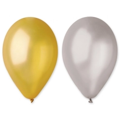 Balony GEMAR GM90 10" op.100 - metaliczne - złote / srebrne