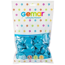Balony GEMAR GM90 10" op.100 - metaliczne - błękitne
