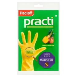 Rękawice gumowe PACLAN - S żółte
