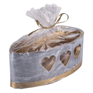 Lampion owal DONAU HOME Golden Heart 270x95mm grafitowy-319399
