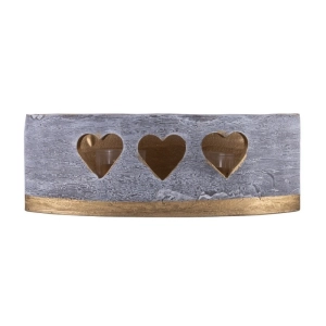 Lampion owal DONAU HOME Golden Heart 270x95mm grafitowy-319401