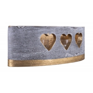 Lampion owal DONAU HOME Golden Heart 270x95mm grafitowy