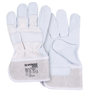 Rękawice robocze DONAU SAFETY DS-DOKGOAT, doker, skóra kozia, rozm. 10,5/XL, szaro-białe-319463