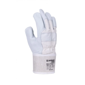 Rękawice robocze DONAU SAFETY DS-DOKGOAT, doker, skóra kozia, rozm. 10,5/XL, szaro-białe-319466