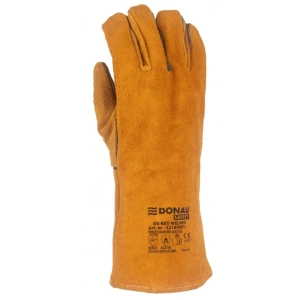 Rękawice spawalnicze DONAU SAFETY DS-KEV WELMIG, kevlar, skóra bydlęca, rozm. 10/XL, złote-319481