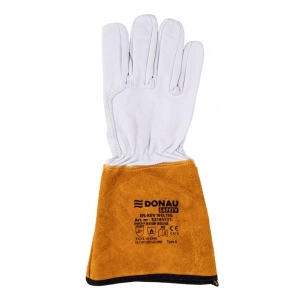 Rękawice spawalnicze DONAU SAFETY DS-KEV WELTIG, kevlar, skóra kozia, rozm. 10/XL, biało-złote-319533