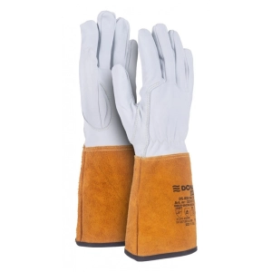 Rękawice spawalnicze DONAU SAFETY DS-KEV WELTIG, kevlar, skóra kozia, rozm. 10/XL, biało-złote