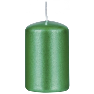 Świeca słupek DONAU HOME Adwent Lakier, 50x80mm, 4 szt., zielony połysk