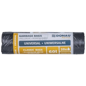 Worki na śmieci DONAU HOME uniwersalne 60l 20 szt. czarne-319592