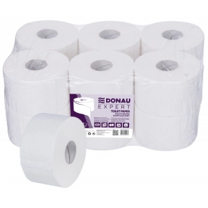 Papier toaletowy DONAU EXPERT Jumbo 2-warstwowy 500 listków 12szt. biały