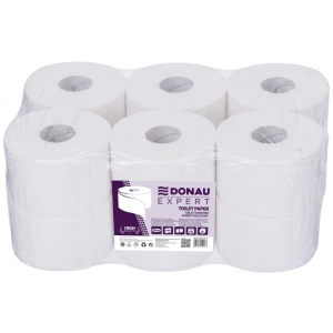 Papier toaletowy DONAU EXPERT Jumbo 2-warstwowy 500 listków 12szt. biały-319664