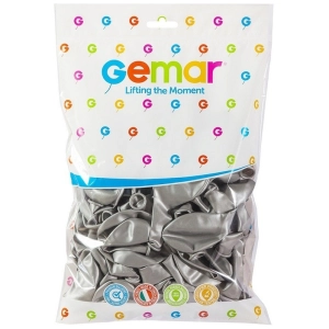 Balony GEMAR GM90 10" op.100 - metaliczne - srebrne