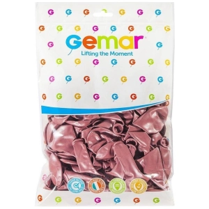 Balony GEMAR GM90 10" op.100 - metaliczne - różowo / złote