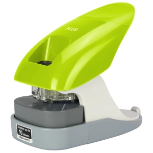 Zszywacz PLUS CORPORATION bezzszywkowy nabiurkowy (do 10 kartek) SL-112A - zielony 31261