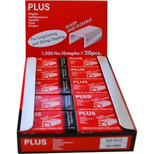 Zszywki PLUS CORPORATION nr 10 szer. 8,5mm wys. 4,7mm gr. 0,5mm 1000 zszywek 30089-322269
