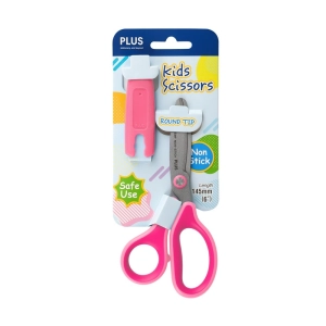 Nożyczki szkolne PLUS CORPORATION dziecięce CURVE KIDS SC-145MF - różowe 35064-322283