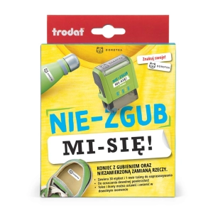 Pieczątka TRODAT Nie-zgub mi-się zestaw z tuszem do tkanin litery i cyfry w polskiej wersji 8911