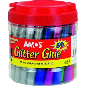 Klej brokatowy AMOS GCL10BK50 10,5ml op.50kol-405043