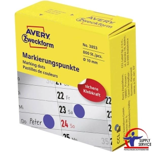 Kółka samop. AVERY-ZWECKFORM 10mm dysp. 800szt. - niebieskie-427519