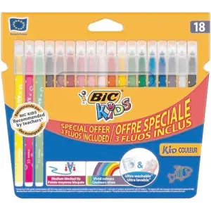 Flamastry BIC KID COULEUR 15 3fluo 921359937511-470767