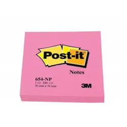 Karteczki POST-IT 654N 76x76mm 1x100 kart. jaskrawy różowy-507536