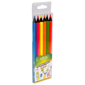 Kredki CRICCO trój.6kol. BLACK WOOD JUMBO NEONOWE etui CR330W6 AX-542366