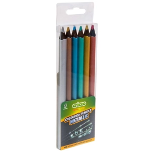 Kredki CRICCO trójk.6kol. BLACK WOOD JUMBO metaliczne etui CR331W6 AX-542367